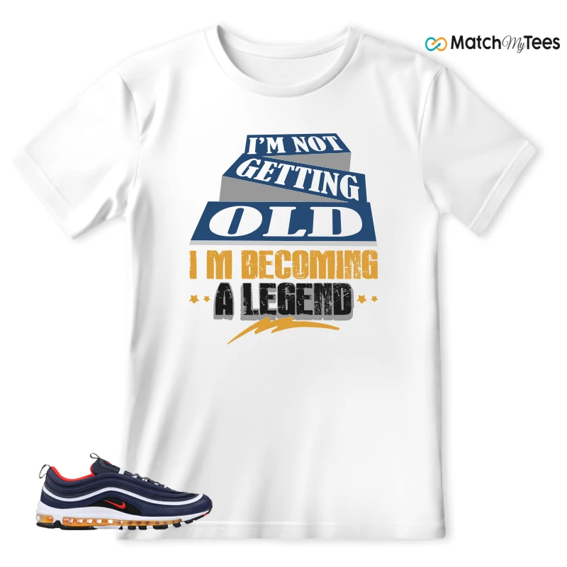 NIKE AIR MAX 97 MIDNIGHT NAVY HABANERO RED SNEAKER Matching Tees t-shirt