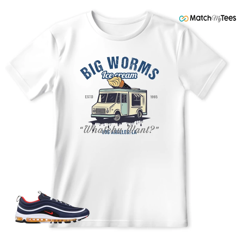 NIKE AIR MAX 97 MIDNIGHT NAVY HABANERO RED SNEAKER Matching Tees t-shirt