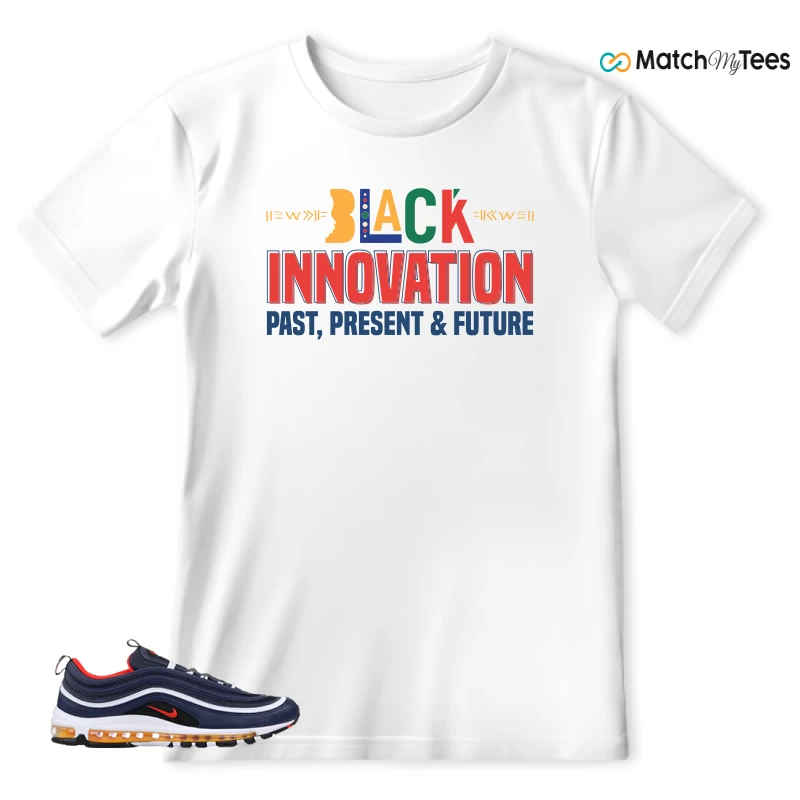 NIKE AIR MAX 97 MIDNIGHT NAVY HABANERO RED SNEAKER Matching Tees t-shirt