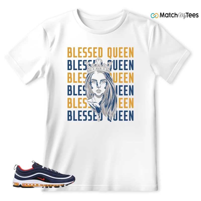 NIKE AIR MAX 97 MIDNIGHT NAVY HABANERO RED SNEAKER Matching Tees t-shirt