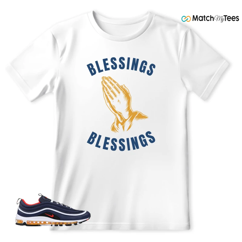 NIKE AIR MAX 97 MIDNIGHT NAVY HABANERO RED SNEAKER Matching Tees t-shirt