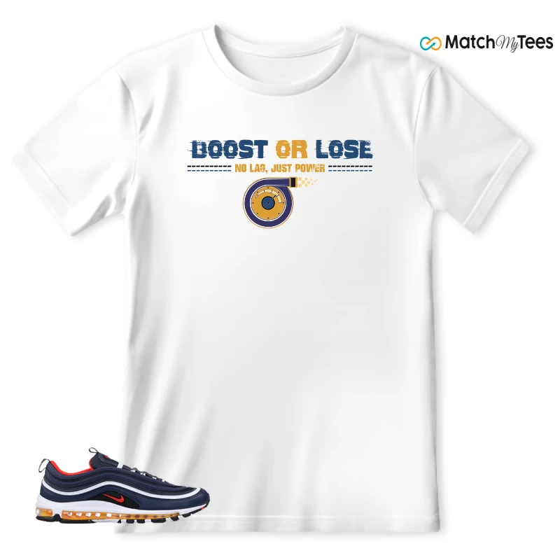 NIKE AIR MAX 97 MIDNIGHT NAVY HABANERO RED SNEAKER Matching Tees t-shirt