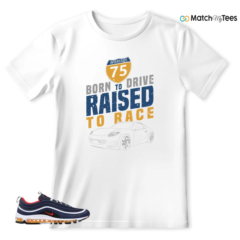 NIKE AIR MAX 97 MIDNIGHT NAVY HABANERO RED SNEAKER Matching Tees t-shirt