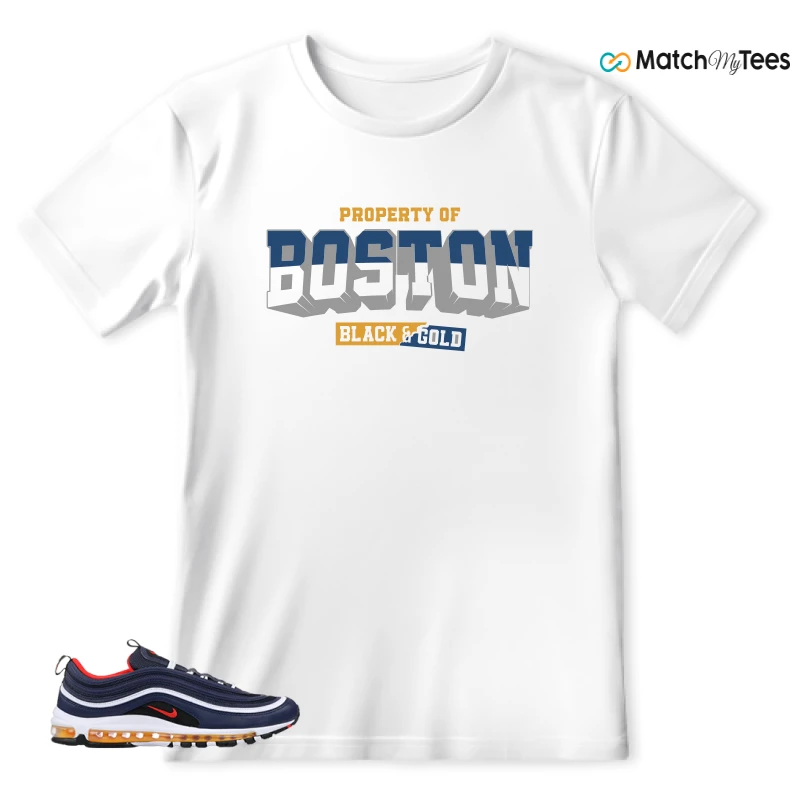 NIKE AIR MAX 97 MIDNIGHT NAVY HABANERO RED SNEAKER Matching Tees t-shirt