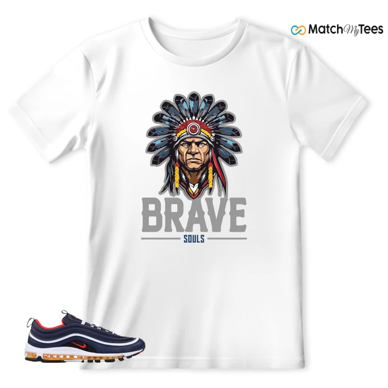 NIKE AIR MAX 97 MIDNIGHT NAVY HABANERO RED SNEAKER Matching Tees t-shirt