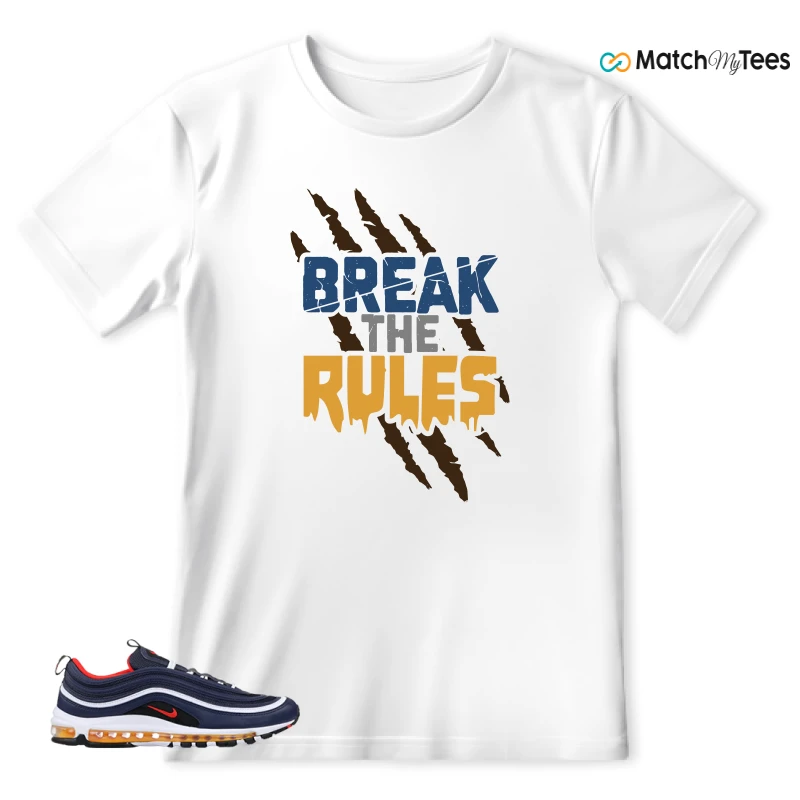 NIKE AIR MAX 97 MIDNIGHT NAVY HABANERO RED SNEAKER Matching Tees t-shirt