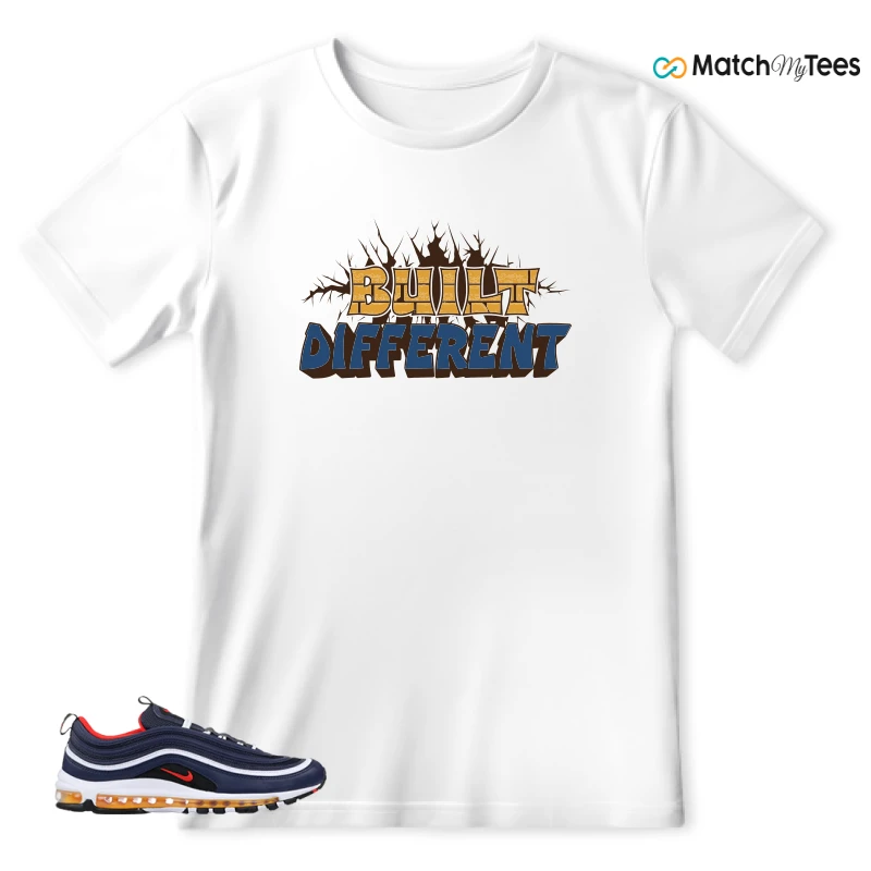 NIKE AIR MAX 97 MIDNIGHT NAVY HABANERO RED SNEAKER Matching Tees t-shirt