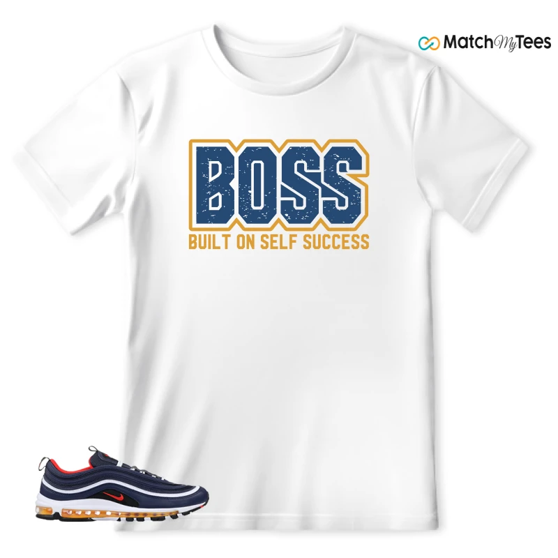 NIKE AIR MAX 97 MIDNIGHT NAVY HABANERO RED SNEAKER Matching Tees t-shirt