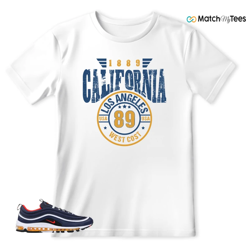 NIKE AIR MAX 97 MIDNIGHT NAVY HABANERO RED SNEAKER Matching Tees t-shirt