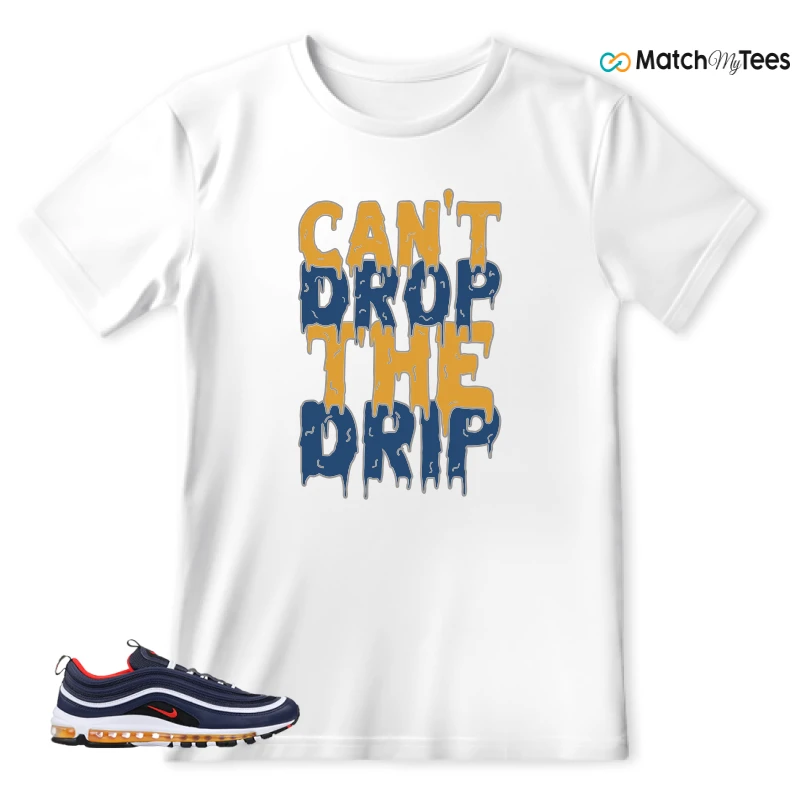 NIKE AIR MAX 97 MIDNIGHT NAVY HABANERO RED SNEAKER Matching Tees t-shirt