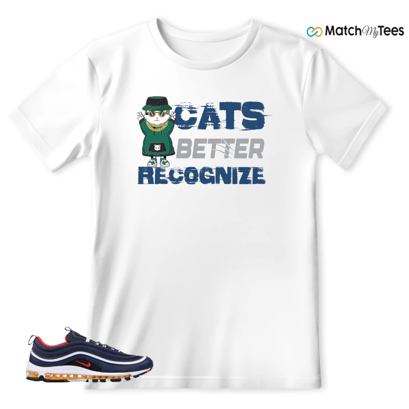 NIKE AIR MAX 97 MIDNIGHT NAVY HABANERO RED SNEAKER Matching Tees t-shirt
