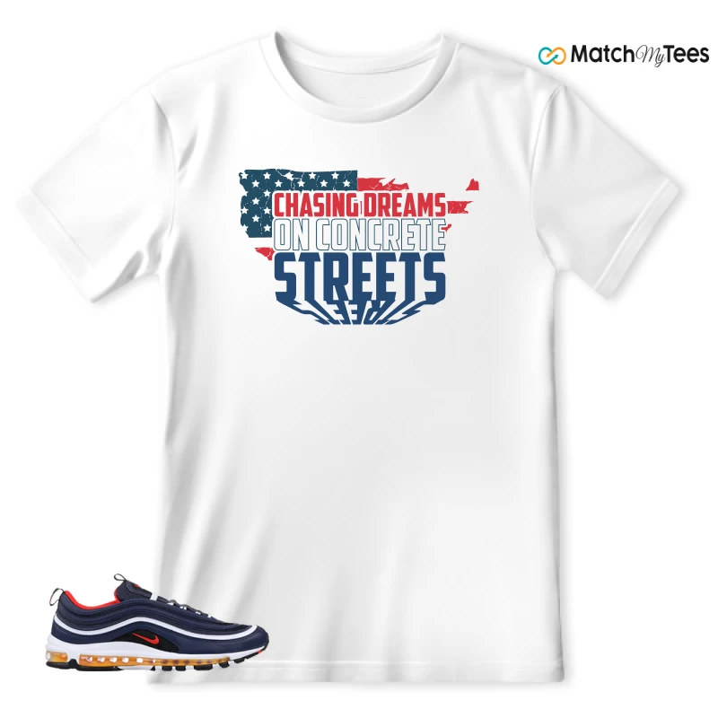 NIKE AIR MAX 97 MIDNIGHT NAVY HABANERO RED SNEAKER Matching Tees t-shirt