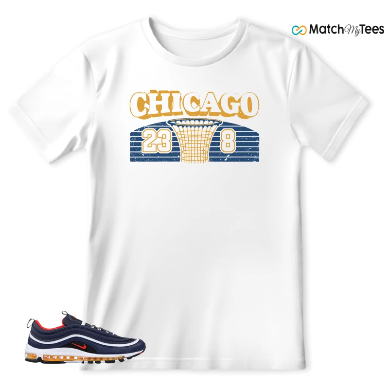 NIKE AIR MAX 97 MIDNIGHT NAVY HABANERO RED SNEAKER Matching Tees t-shirt