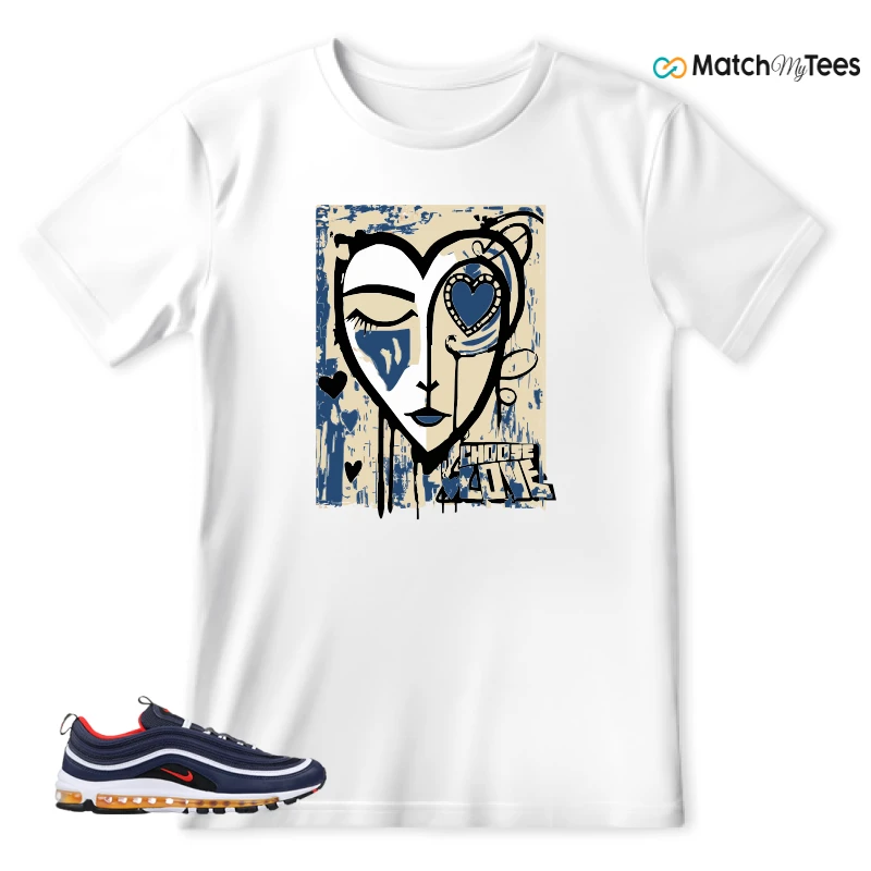 NIKE AIR MAX 97 MIDNIGHT NAVY HABANERO RED SNEAKER Matching Tees t-shirt