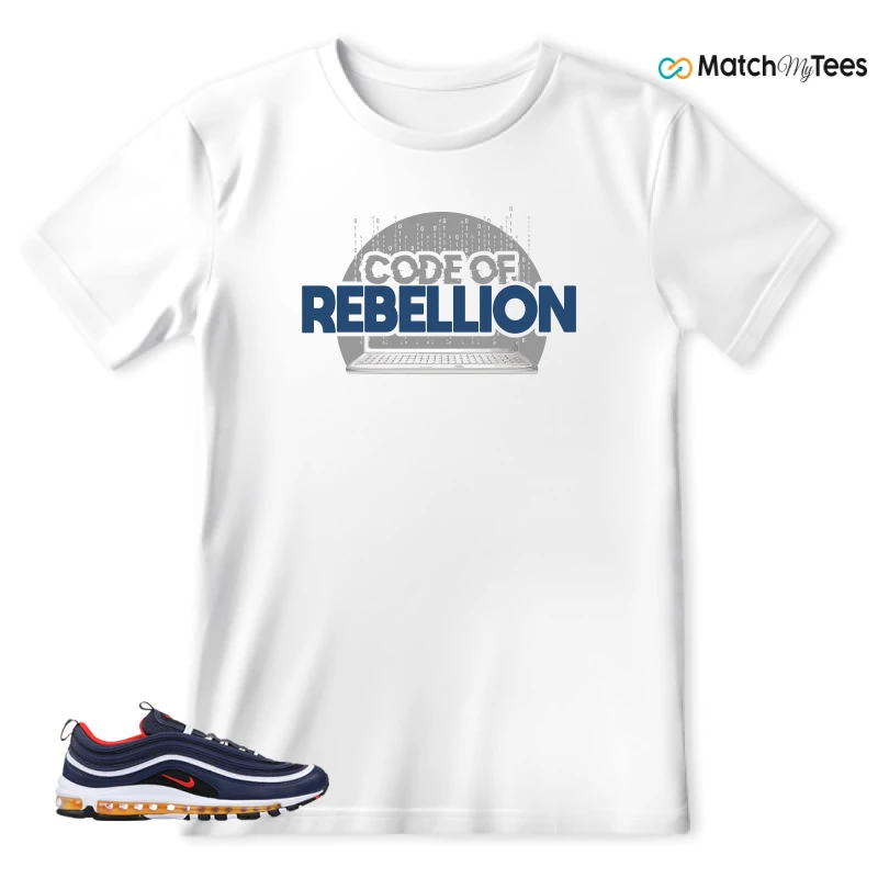 NIKE AIR MAX 97 MIDNIGHT NAVY HABANERO RED SNEAKER Matching Tees t-shirt
