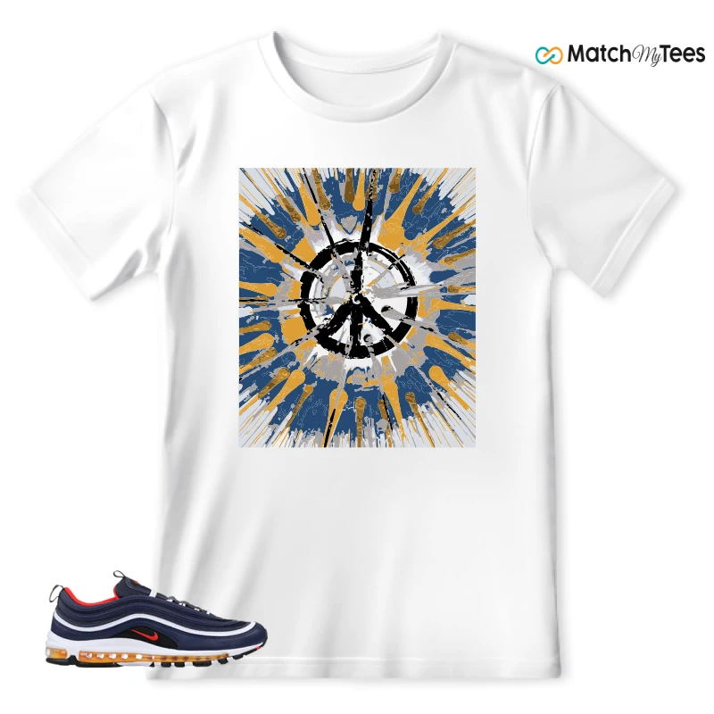 NIKE AIR MAX 97 MIDNIGHT NAVY HABANERO RED SNEAKER Matching Tees t-shirt