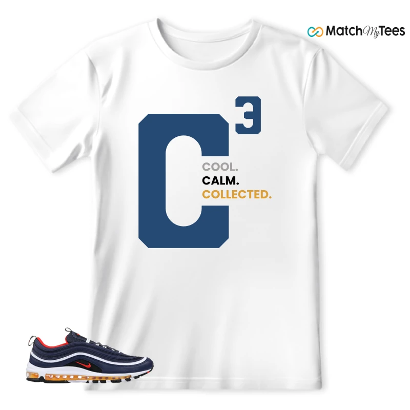 NIKE AIR MAX 97 MIDNIGHT NAVY HABANERO RED SNEAKER Matching Tees t-shirt