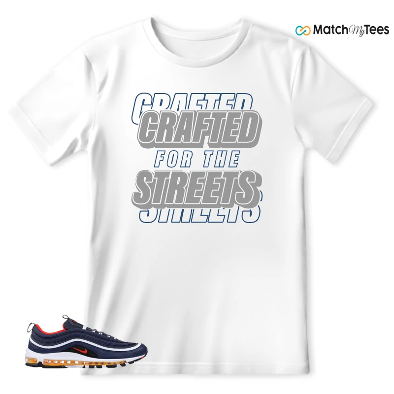 NIKE AIR MAX 97 MIDNIGHT NAVY HABANERO RED SNEAKER Matching Tees t-shirt