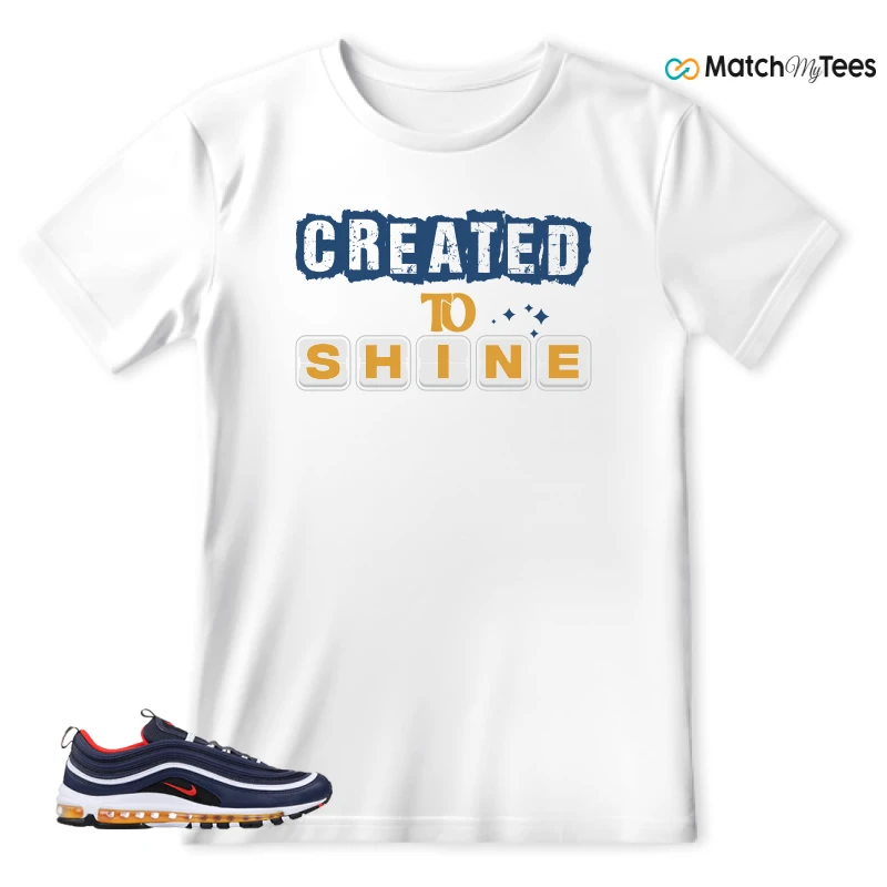 NIKE AIR MAX 97 MIDNIGHT NAVY HABANERO RED SNEAKER Matching Tees t-shirt