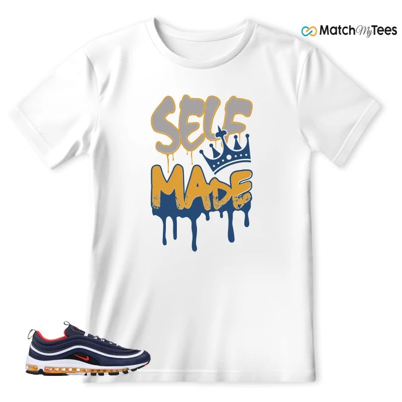 NIKE AIR MAX 97 MIDNIGHT NAVY HABANERO RED SNEAKER Matching Tees t-shirt