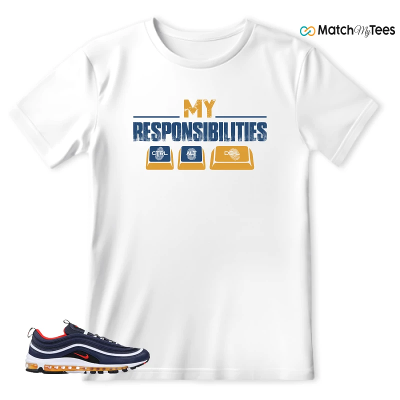 NIKE AIR MAX 97 MIDNIGHT NAVY HABANERO RED SNEAKER Matching Tees t-shirt
