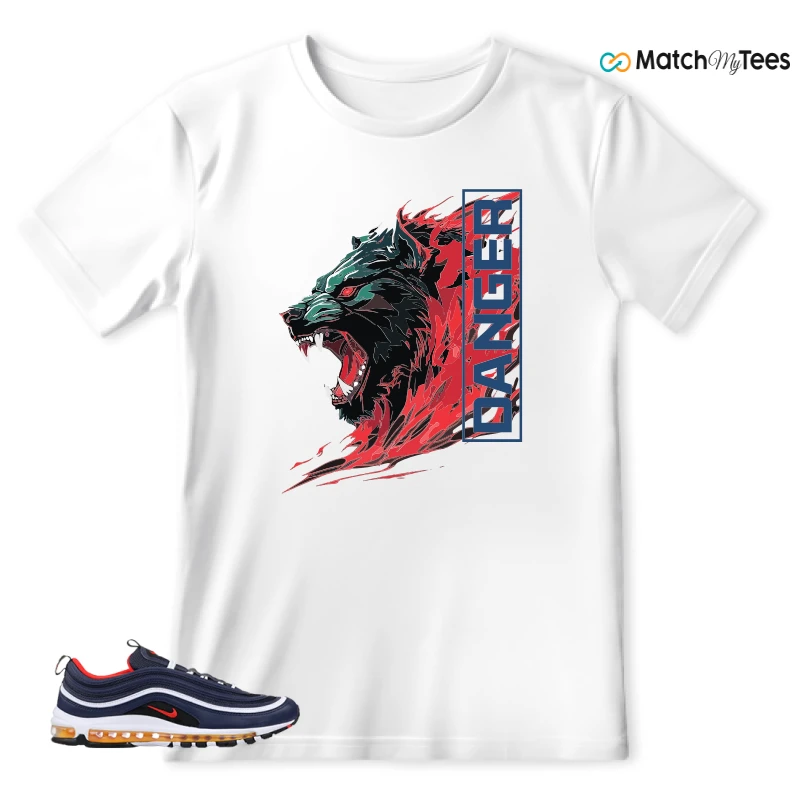 NIKE AIR MAX 97 MIDNIGHT NAVY HABANERO RED SNEAKER Matching Tees t-shirt