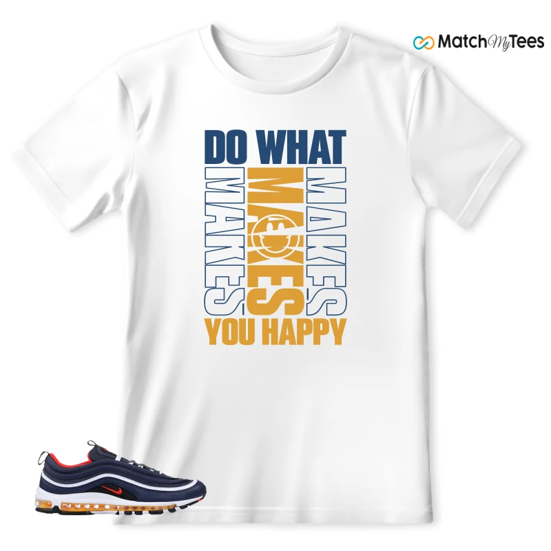 NIKE AIR MAX 97 MIDNIGHT NAVY HABANERO RED SNEAKER Matching Tees t-shirt