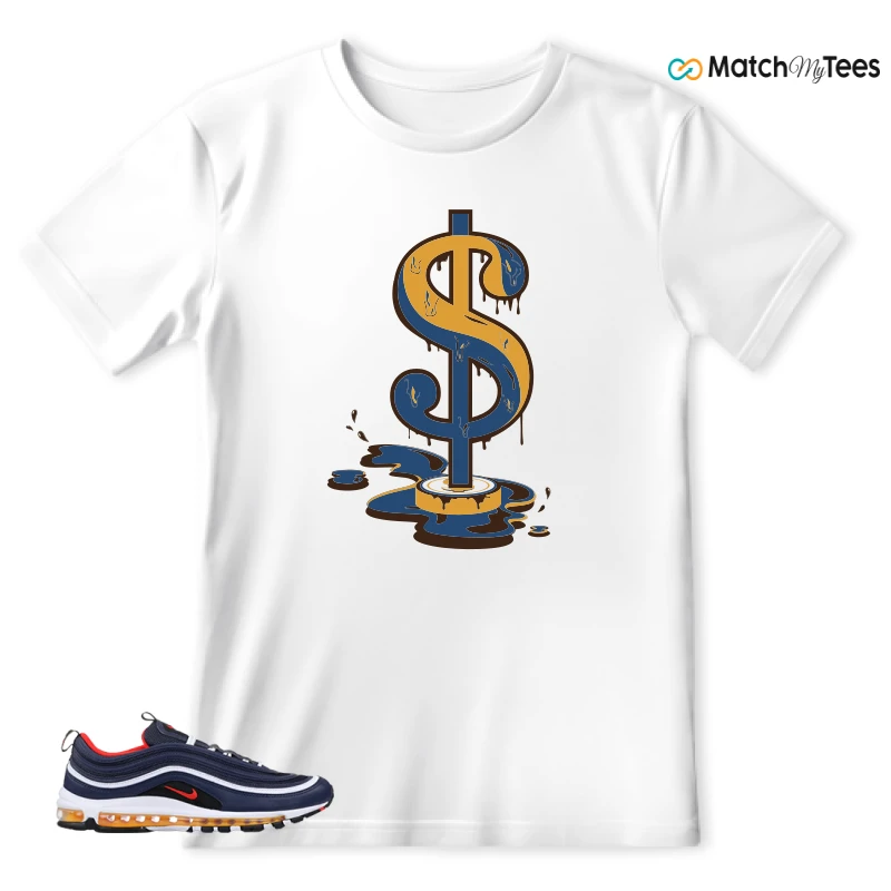 NIKE AIR MAX 97 MIDNIGHT NAVY HABANERO RED SNEAKER Matching Tees t-shirt