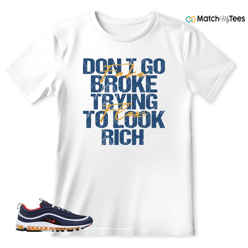 NIKE AIR MAX 97 MIDNIGHT NAVY HABANERO RED SNEAKER Matching Tees t-shirt