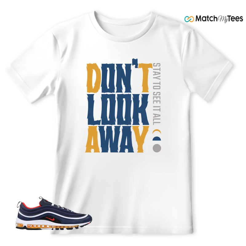 NIKE AIR MAX 97 MIDNIGHT NAVY HABANERO RED SNEAKER Matching Tees t-shirt