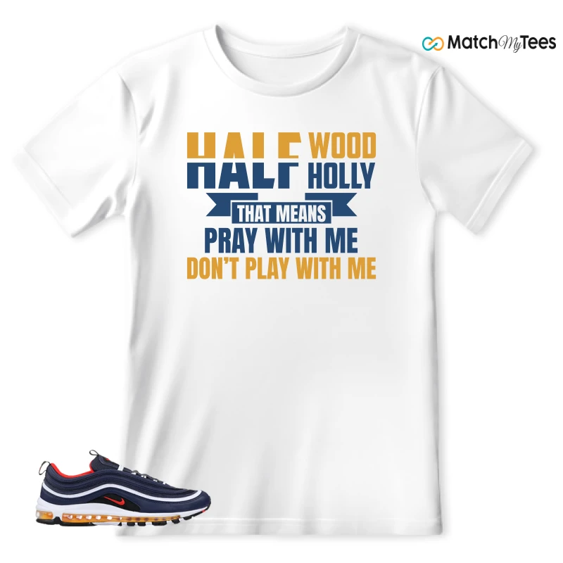 NIKE AIR MAX 97 MIDNIGHT NAVY HABANERO RED SNEAKER Matching Tees t-shirt