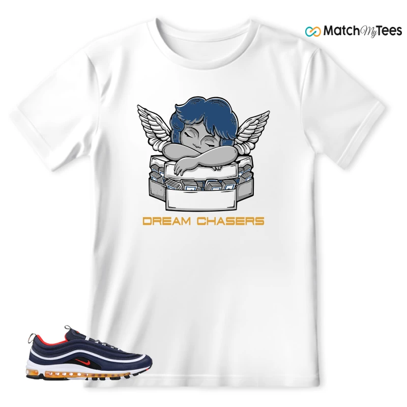 NIKE AIR MAX 97 MIDNIGHT NAVY HABANERO RED SNEAKER Matching Tees t-shirt