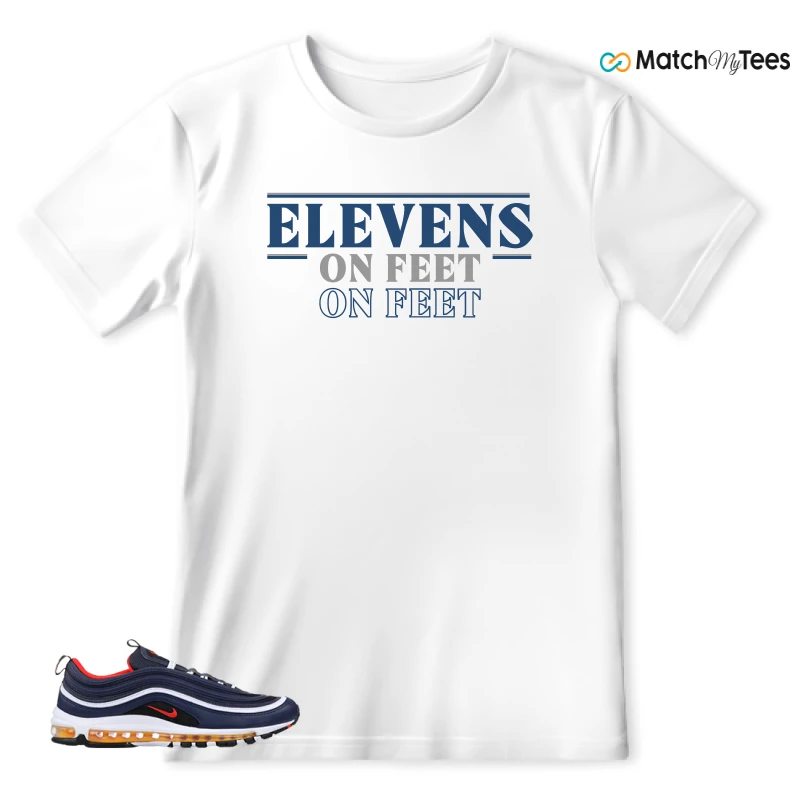 NIKE AIR MAX 97 MIDNIGHT NAVY HABANERO RED SNEAKER Matching Tees t-shirt