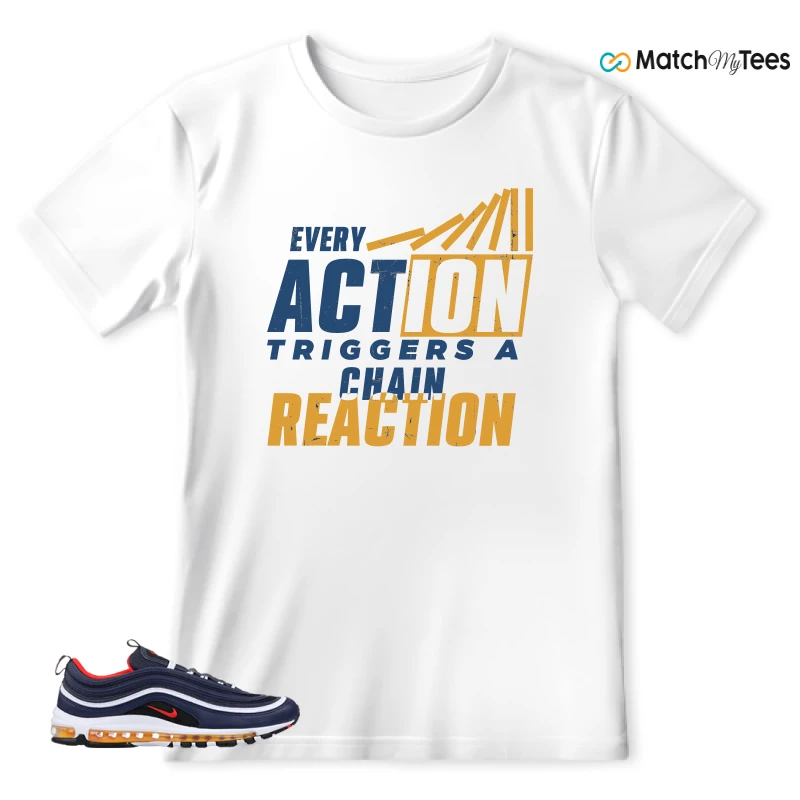 NIKE AIR MAX 97 MIDNIGHT NAVY HABANERO RED SNEAKER Matching Tees t-shirt
