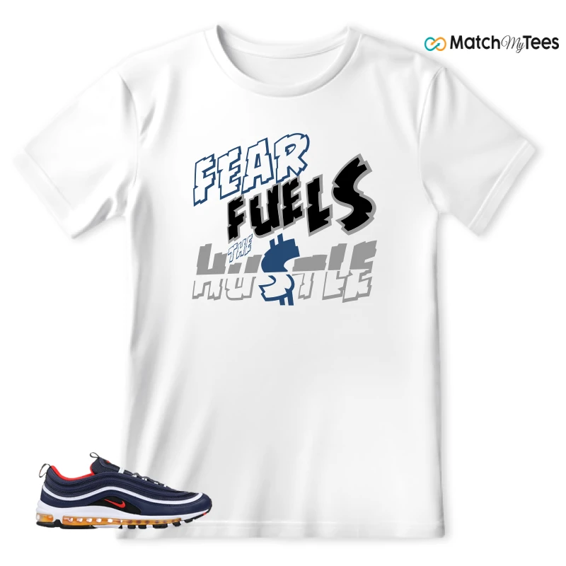 NIKE AIR MAX 97 MIDNIGHT NAVY HABANERO RED SNEAKER Matching Tees t-shirt