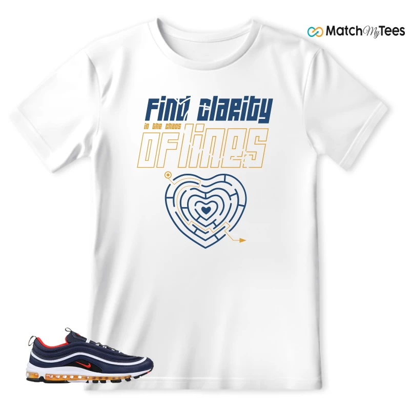 NIKE AIR MAX 97 MIDNIGHT NAVY HABANERO RED SNEAKER Matching Tees t-shirt