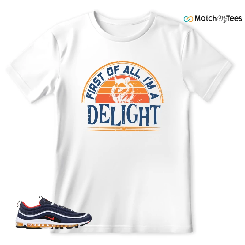 NIKE AIR MAX 97 MIDNIGHT NAVY HABANERO RED SNEAKER Matching Tees t-shirt
