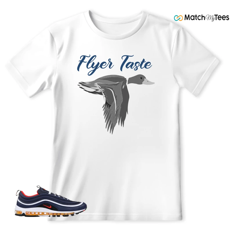 NIKE AIR MAX 97 MIDNIGHT NAVY HABANERO RED SNEAKER Matching Tees t-shirt