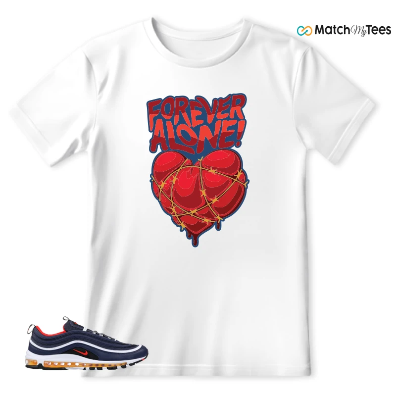 NIKE AIR MAX 97 MIDNIGHT NAVY HABANERO RED SNEAKER Matching Tees t-shirt