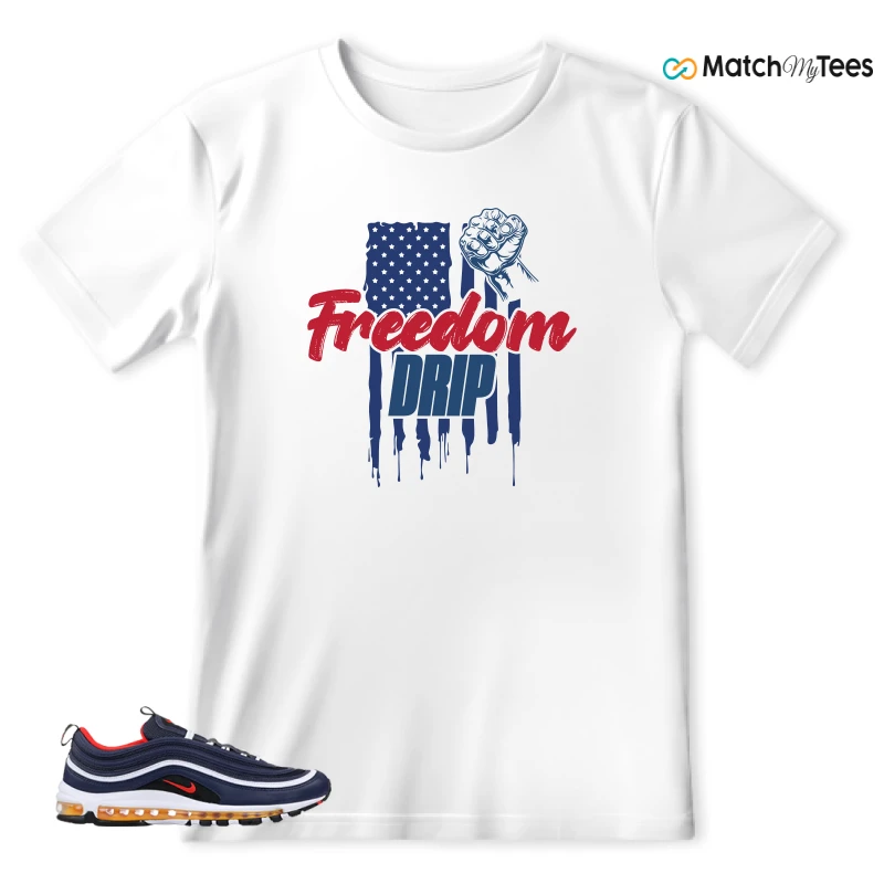 NIKE AIR MAX 97 MIDNIGHT NAVY HABANERO RED SNEAKER Matching Tees t-shirt