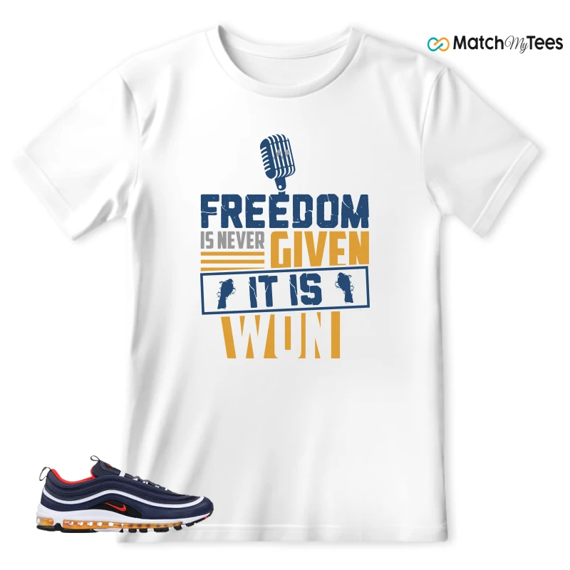 NIKE AIR MAX 97 MIDNIGHT NAVY HABANERO RED SNEAKER Matching Tees t-shirt