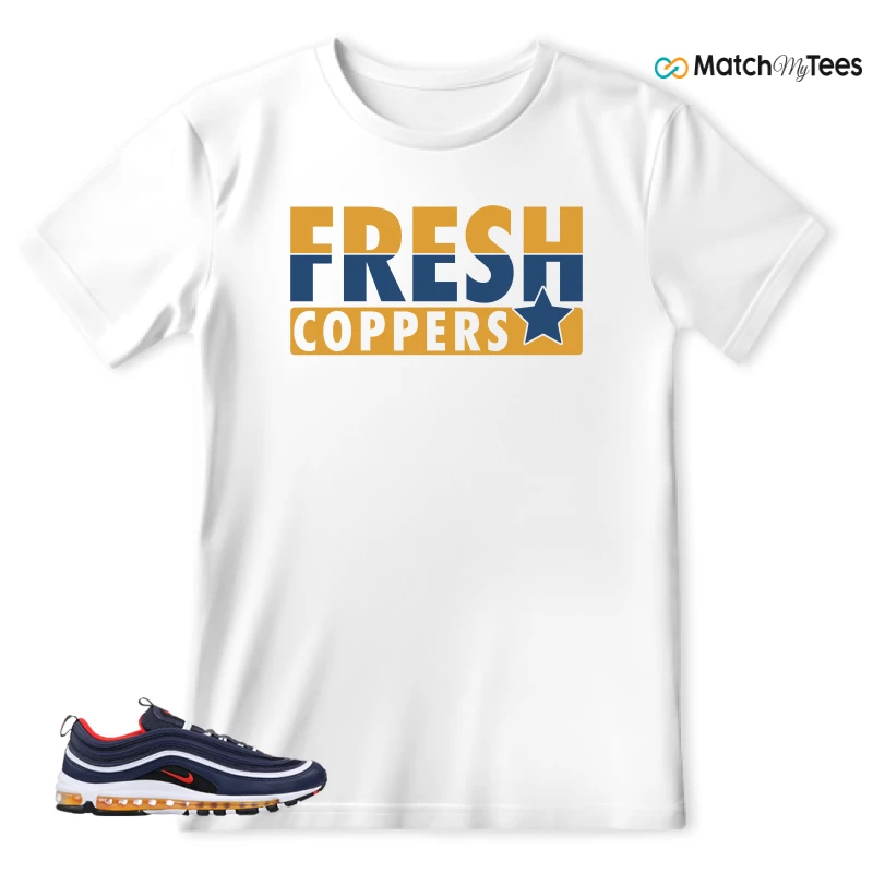 NIKE AIR MAX 97 MIDNIGHT NAVY HABANERO RED SNEAKER Matching Tees t-shirt