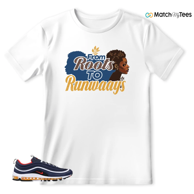 NIKE AIR MAX 97 MIDNIGHT NAVY HABANERO RED SNEAKER Matching Tees t-shirt