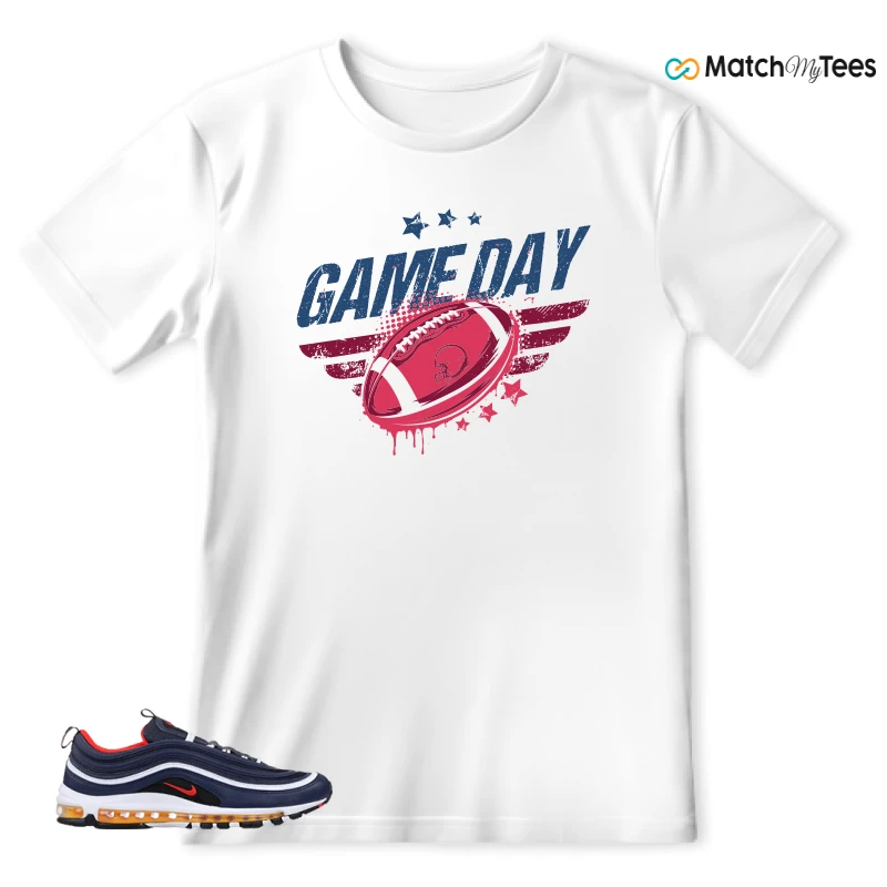 NIKE AIR MAX 97 MIDNIGHT NAVY HABANERO RED SNEAKER Matching Tees t-shirt