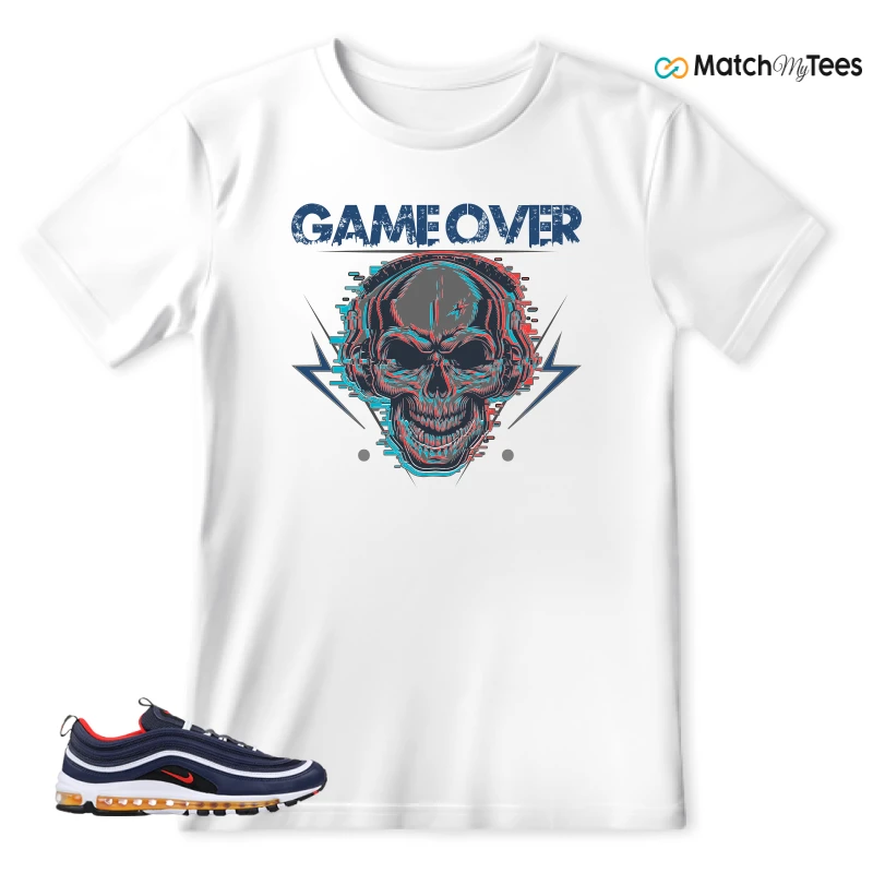 NIKE AIR MAX 97 MIDNIGHT NAVY HABANERO RED SNEAKER Matching Tees t-shirt