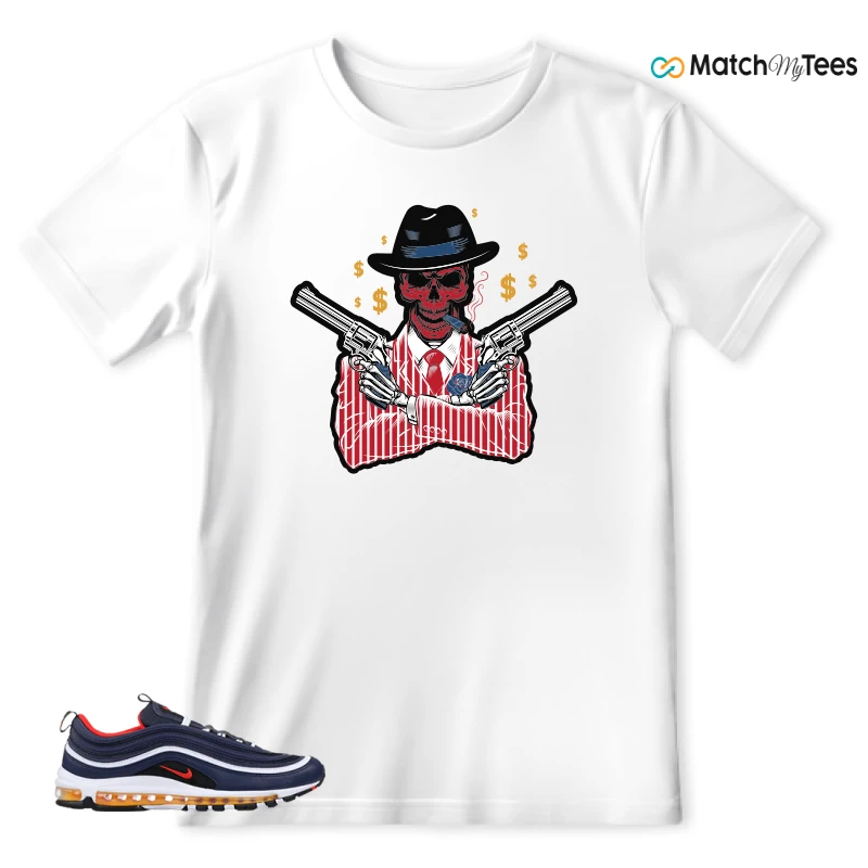 NIKE AIR MAX 97 MIDNIGHT NAVY HABANERO RED SNEAKER Matching Tees t-shirt