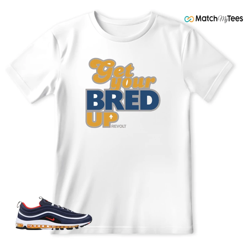 NIKE AIR MAX 97 MIDNIGHT NAVY HABANERO RED SNEAKER Matching Tees t-shirt