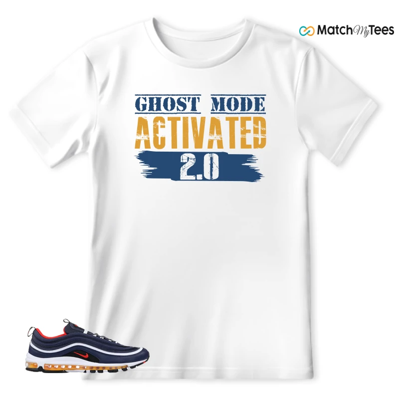 NIKE AIR MAX 97 MIDNIGHT NAVY HABANERO RED SNEAKER Matching Tees t-shirt