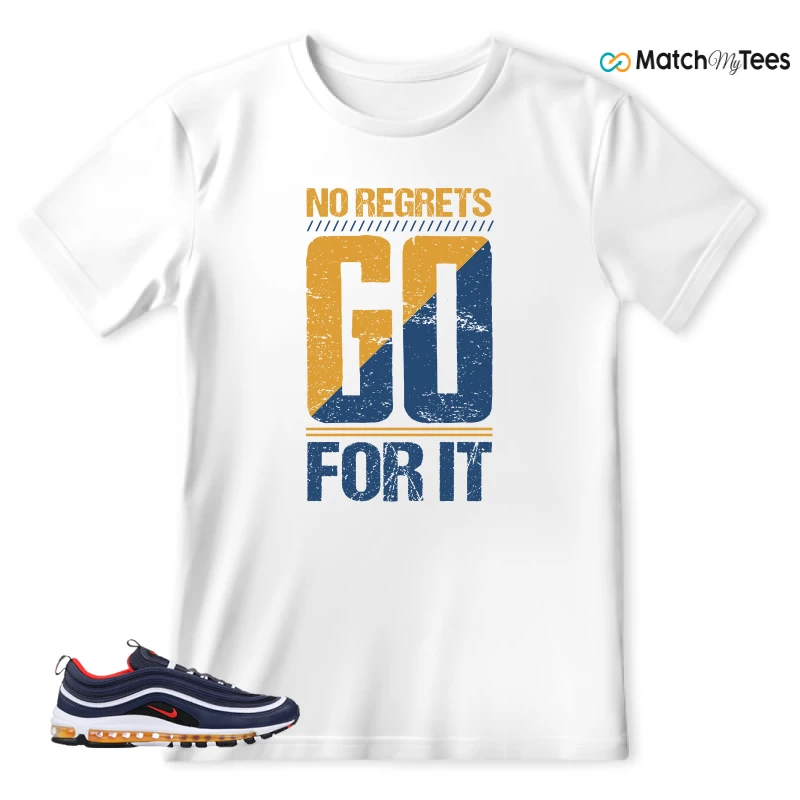 NIKE AIR MAX 97 MIDNIGHT NAVY HABANERO RED SNEAKER Matching Tees t-shirt