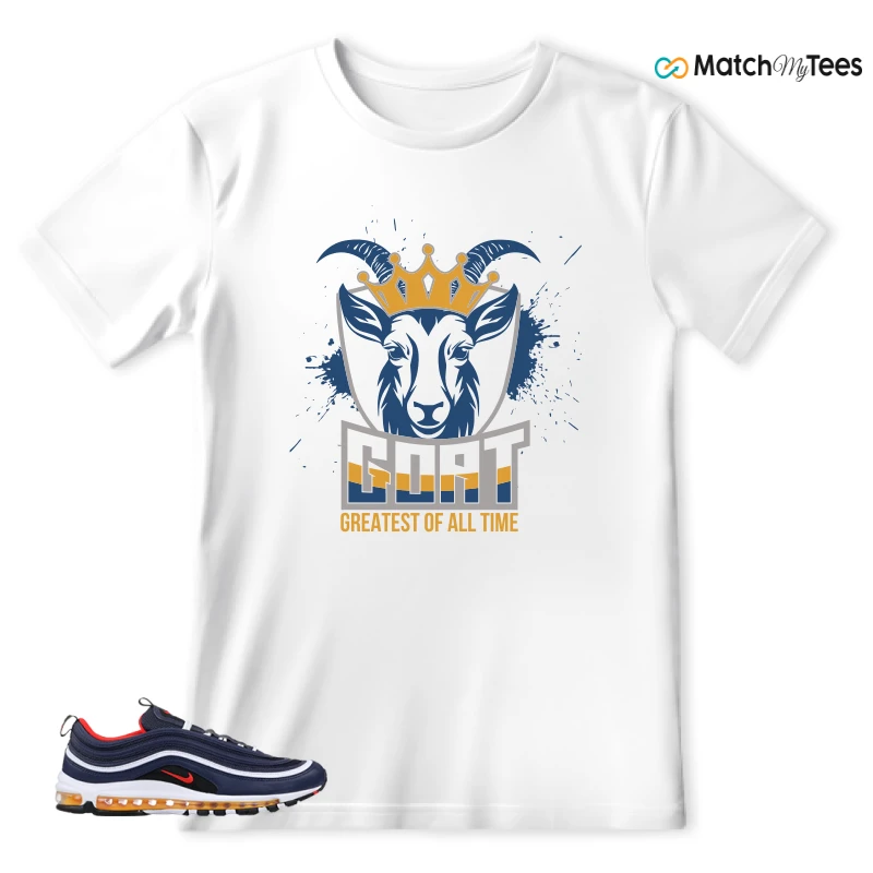 NIKE AIR MAX 97 MIDNIGHT NAVY HABANERO RED SNEAKER Matching Tees t-shirt